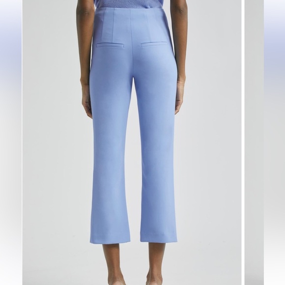 Veronica Beard Jaya Crop Pleated Stretch Pant Slack Hydrangea Blue Size 4 - Picture 3 of 8